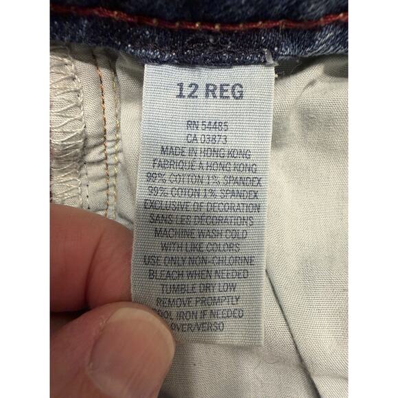 AMERICAN EAGLE Jeans Womens 12 Bootcut Hipster Flare Spilt Hem Low Rise Stretch - Picture 8 of 14